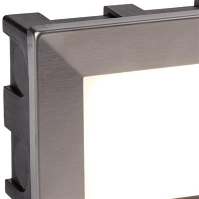 Ankle Outdoor Wall Light- Satin Silver Metal & Polycarbonate