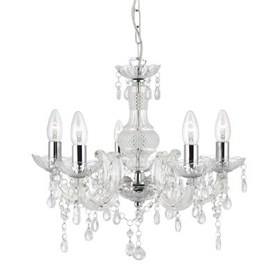 Marie Therese  5Lt Pendant - Clear Glass & Acrylic