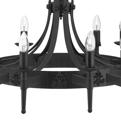 Cartwheel II 12Lt Pendant - Black Wrought Iron