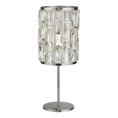 Bijou Table Lamp - Chrome Metal & Crystal Glass