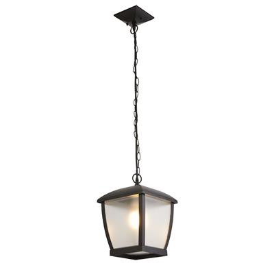 Seattle Pendant - Black Metal & Clear Frosted Polycarbonate