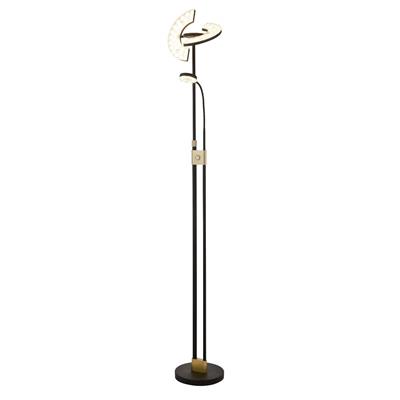 Gio Floor Lamp - Black & Satin Brass Metal