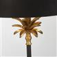 Palm Table Lamp - Black & Antique Brass Metal,Black Shade