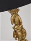 3 Wise Monkey Table Lamp - Gold Resin & Black Shade