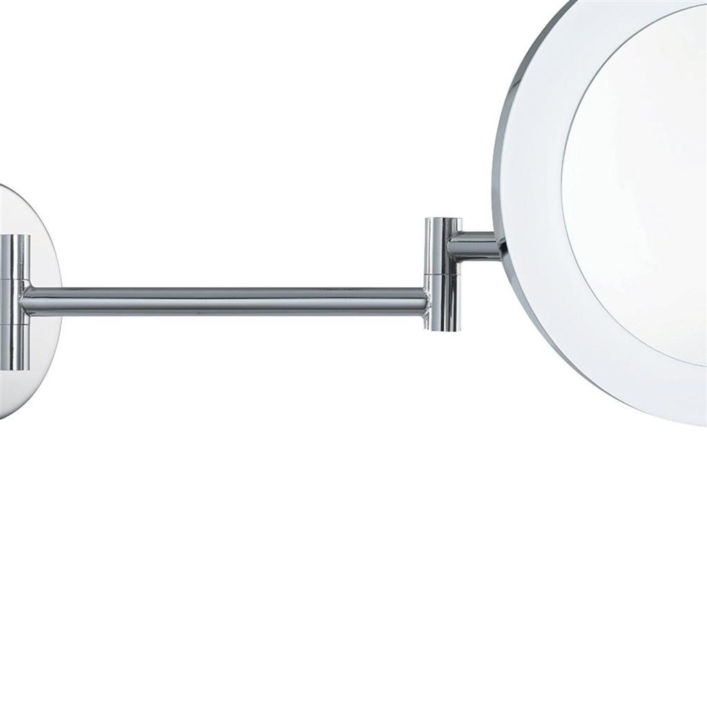 Magnifying Bathroom Mirror  - Chrome Metal & Mirror