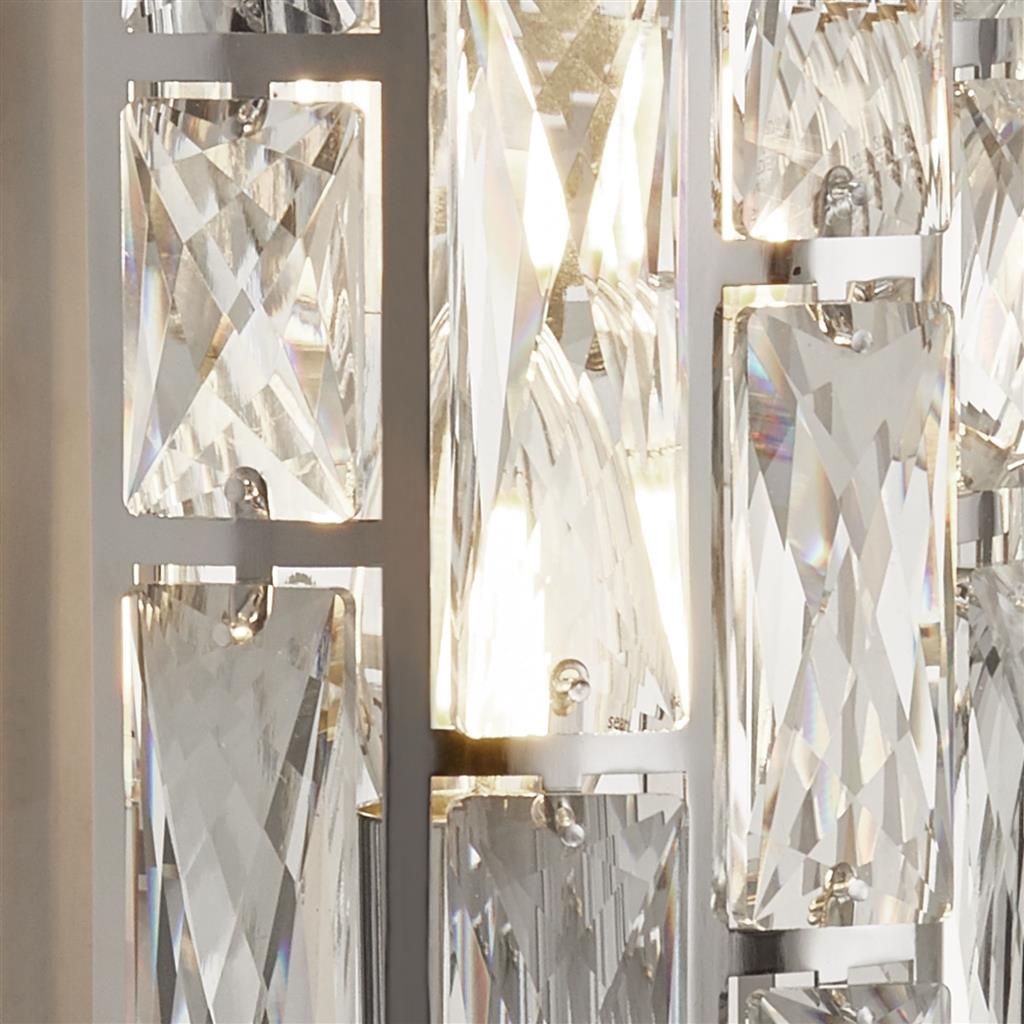 Bijou  2Lt Wall Light  - Chrome Metal & Crystal Glass