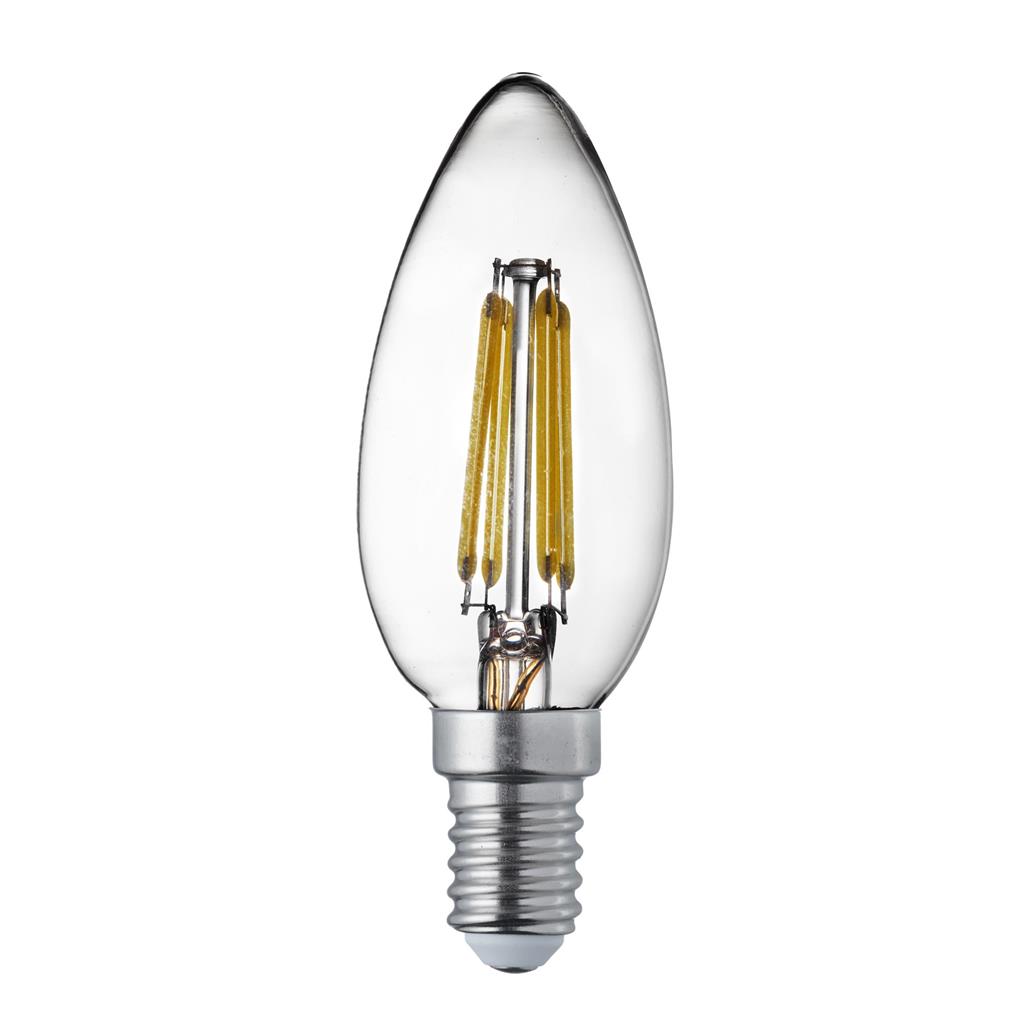 Dimmable E14 LED Filament Candle Lamp - 4.5W,400Lm, W White