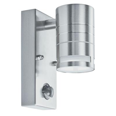 Metro Outdoor Wall Light with PIR - Stainless Steel & Glass