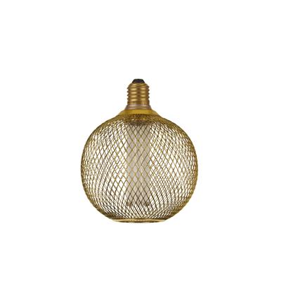 Wire Mesh Effect Globe Lamp - Gold Metal