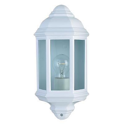 Maine  Outdoor Wall Light - White Metal & Clear Glass
