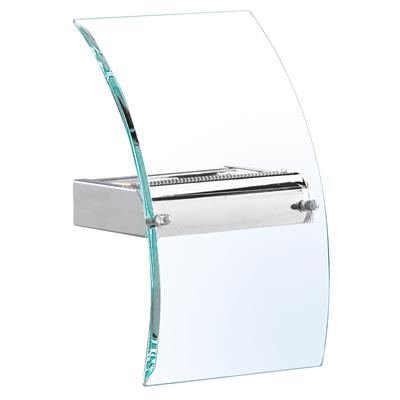 Corridor Wall Light  - Bevelled Curved Glass & Chrome Metal