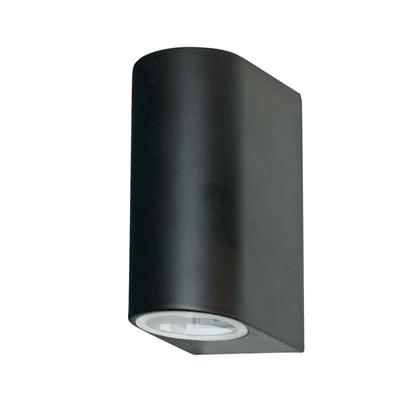 Eiffel Outdoor Wall Light-Black Metal, Clear & Frosted Glass