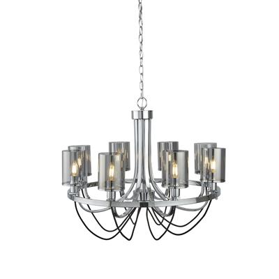 Catalina 8Lt Ceiling Pendant Chrome & Smoked Glass Shades