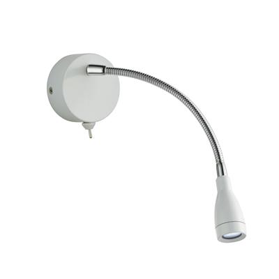Flexy LED Adjustable Wall Light -Chrome & White Metal