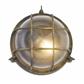 Bulkhead Round Outdoor Light -Black Gold Metal & Clear Glass