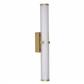 Clamp Wall Light - Gold Metal, Ribbed Clear & Opal Glass