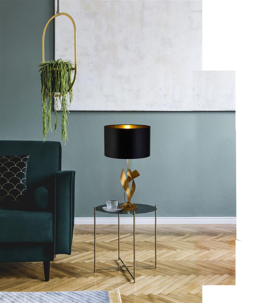 an image of the black and gold breeze table lamp