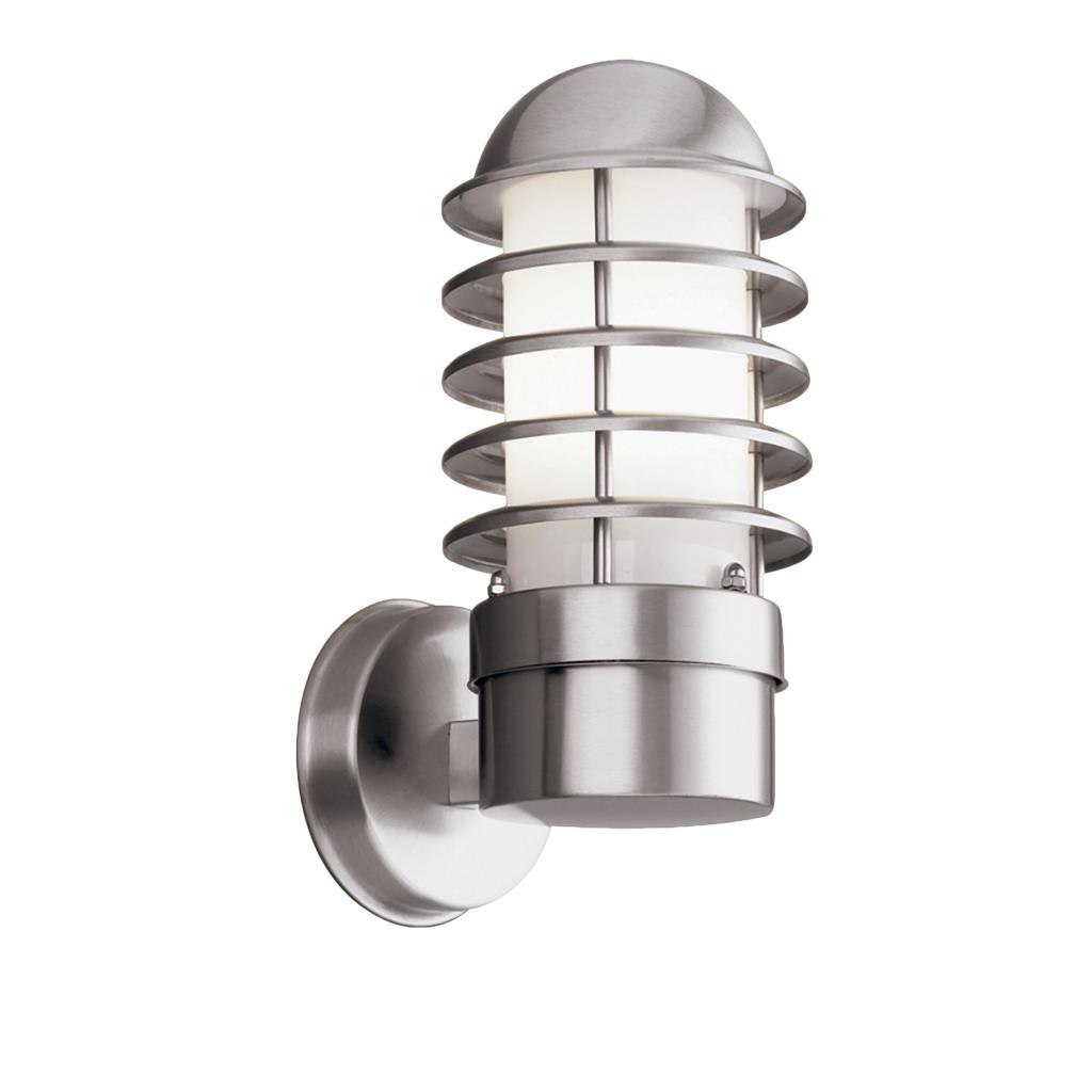 Louvre Outdoor Wall Light-Stainless Steel & White Shade,IP44