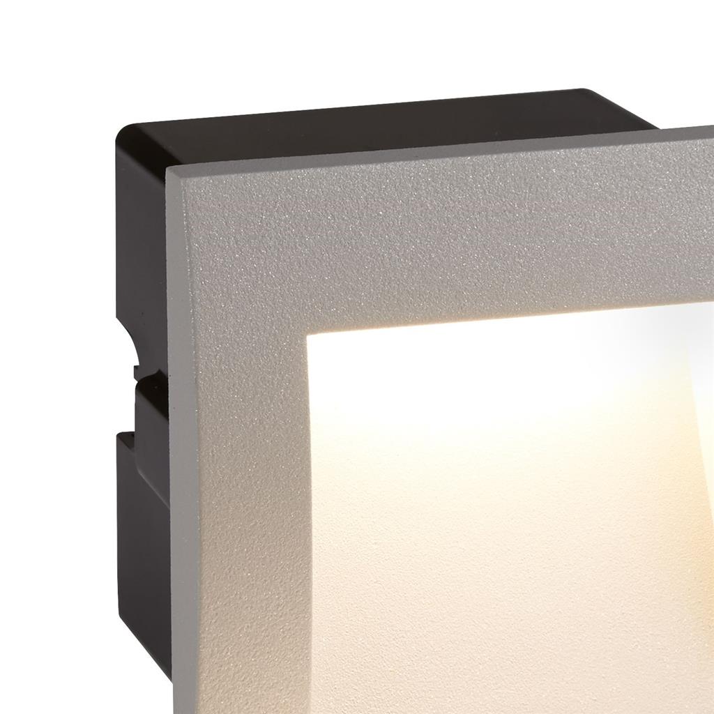 Ankle Outdoor Wall Light - Grey Aluminium & Frosted Glass
