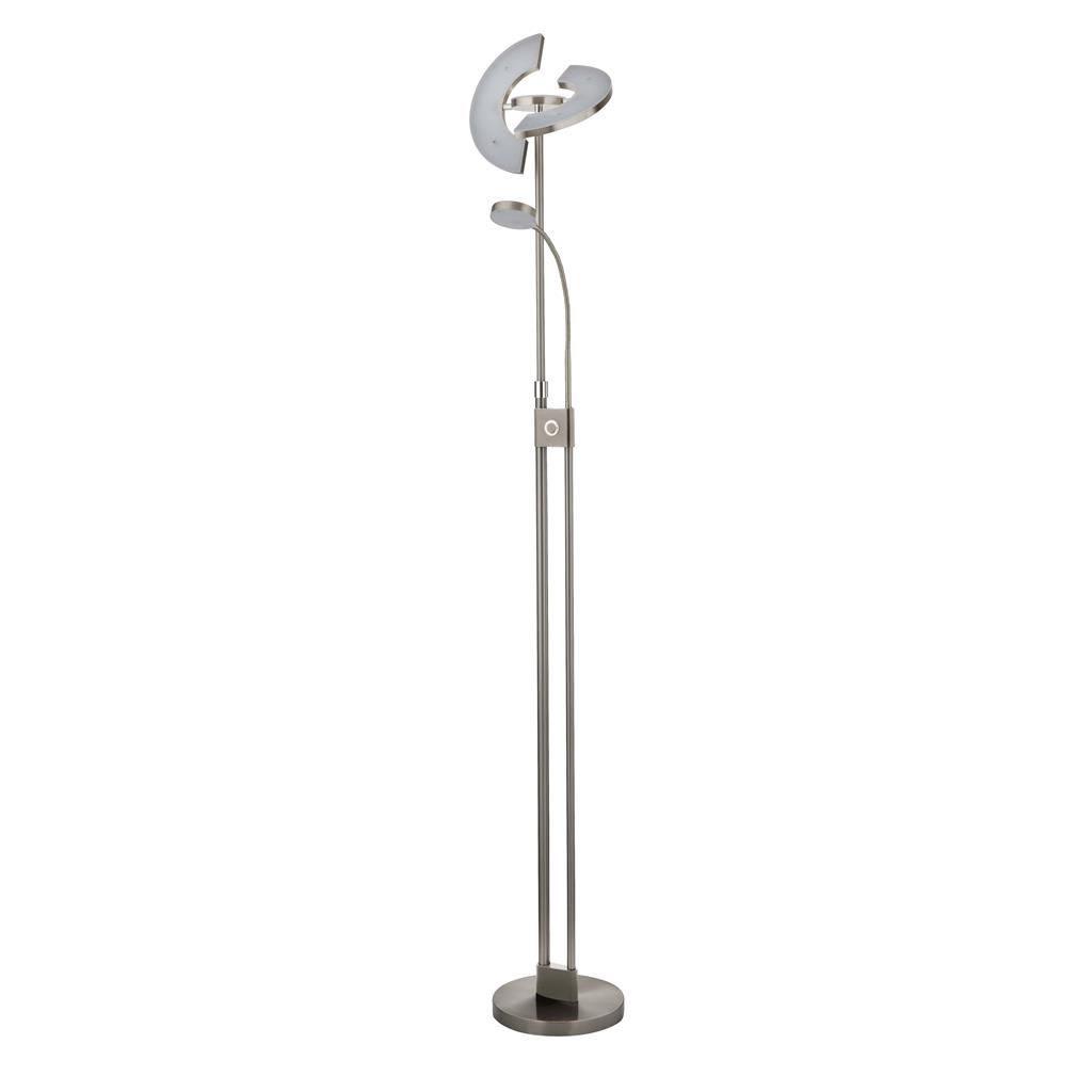 Gio Floor Lamp - Satin Nickel & Chrome Metal