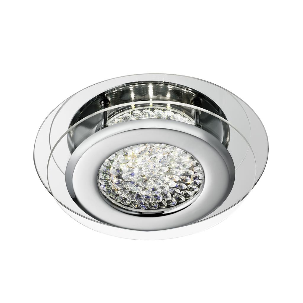 Vesta LED Flush - Chrome & Clear Crystal
