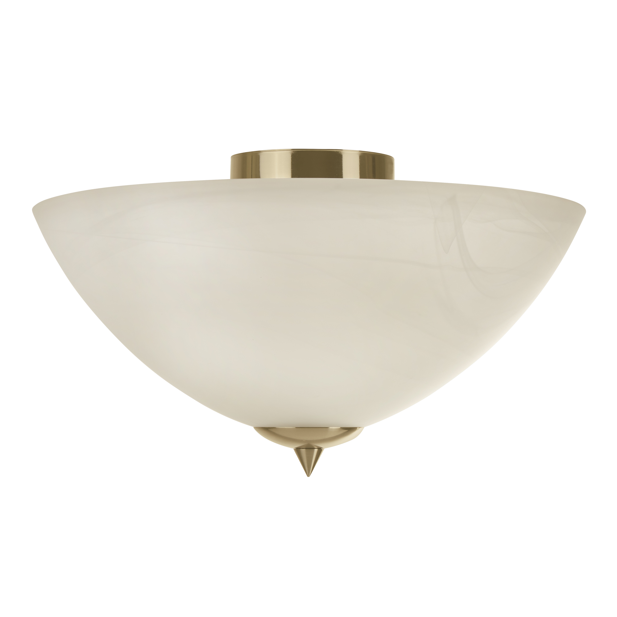 Lux & Belle 3Lt Semi-Flush - Antique Brass & Alabaster Glass