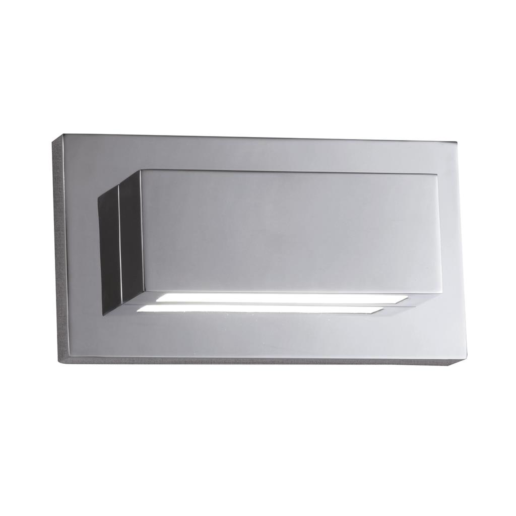 Ledge LED Up/Downlight Wall Light - Chrome & Glass