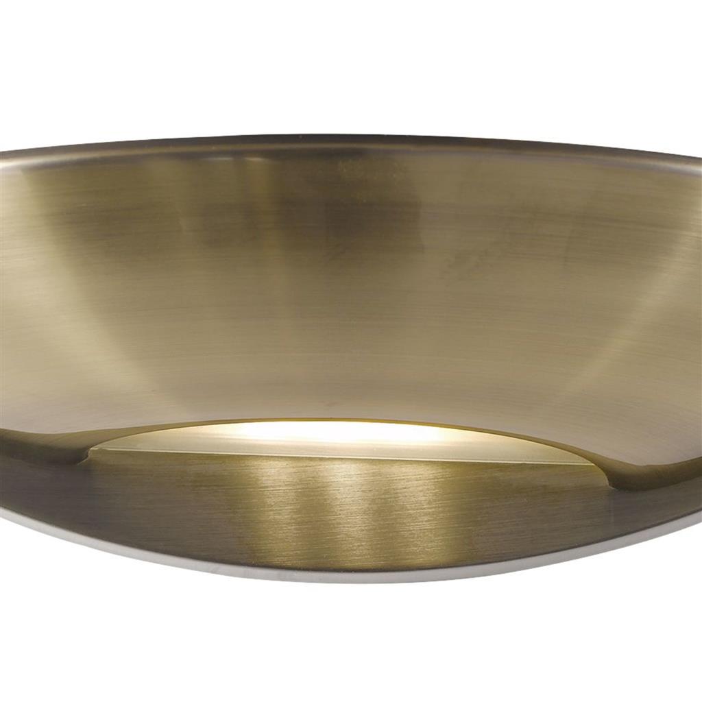 Sardina LED Wall Uplight - Antique Brass & Frosted Glass