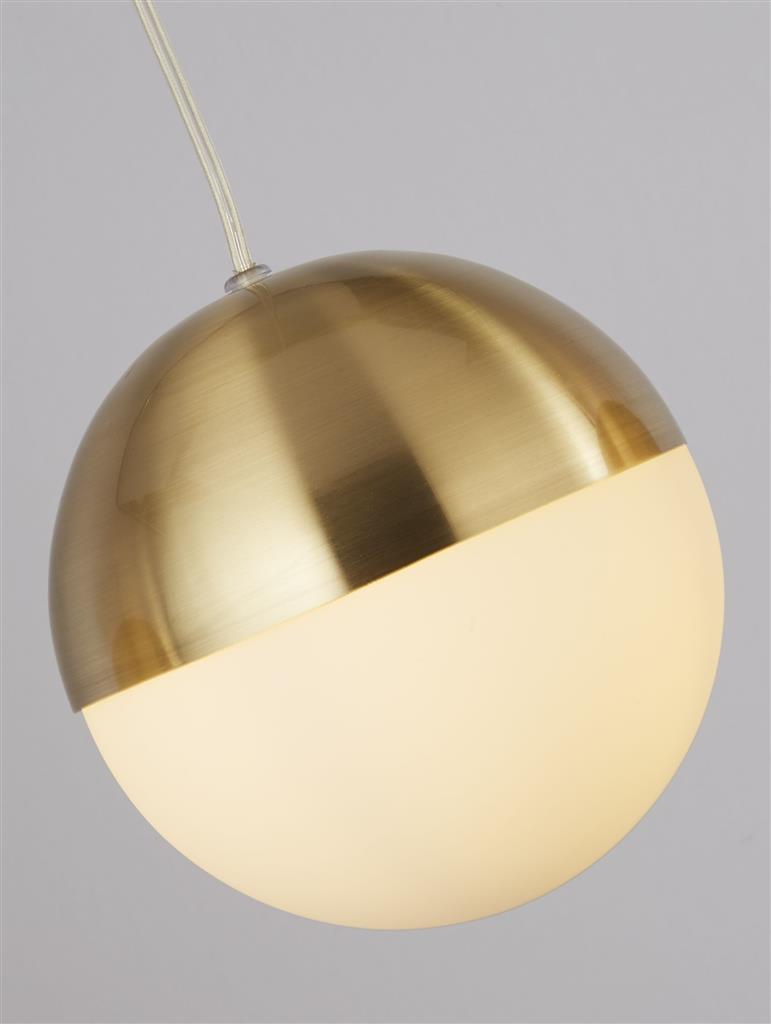 Endor 3Lt Ceiling Pendant - Satin Brass & Opal Glass