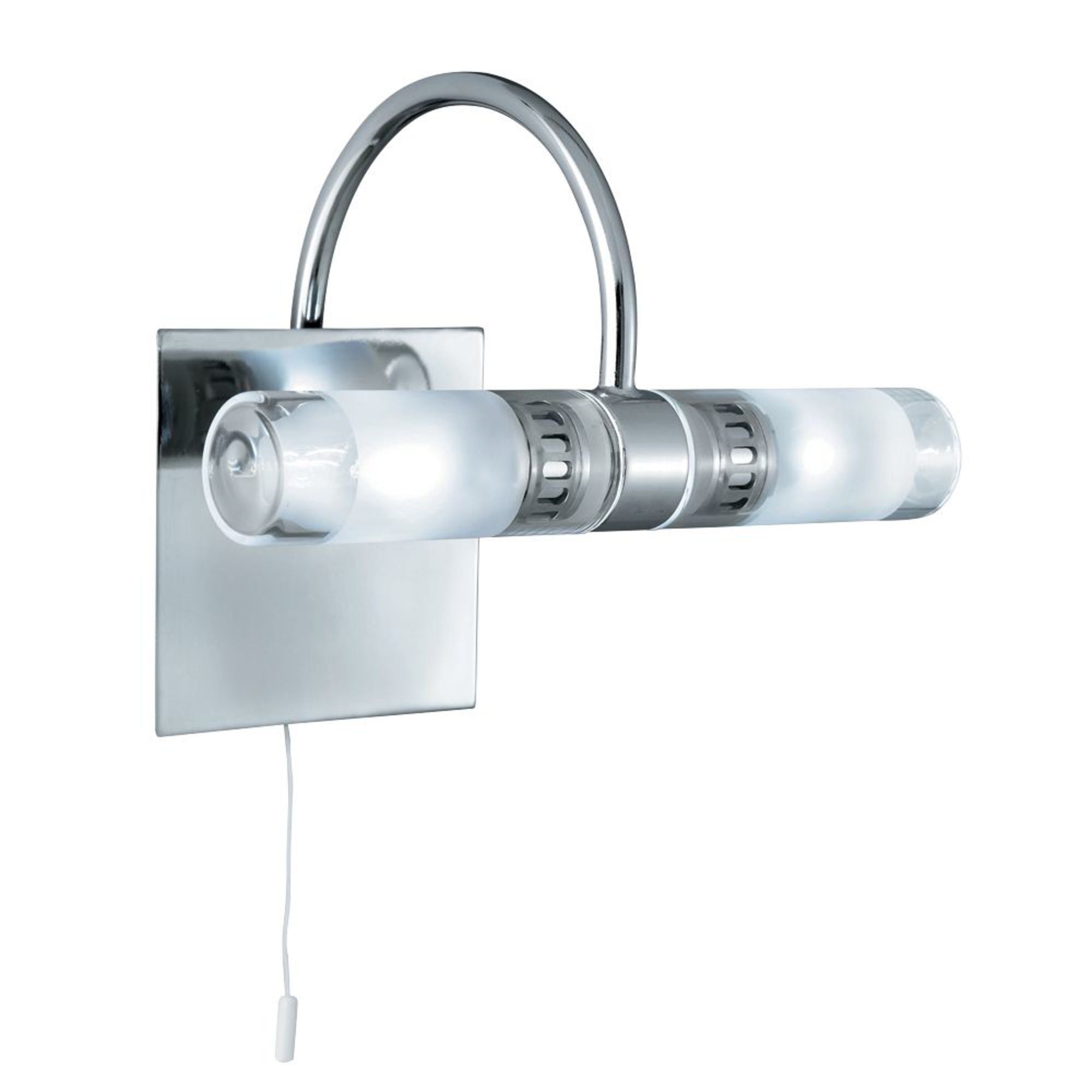 Austin 2Lt LED Bathroom Wall Light - Chrome & Glass, IP44