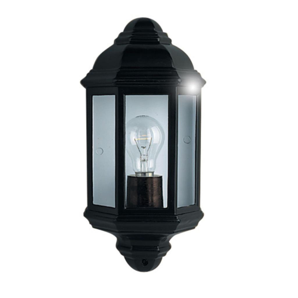 Maine  Outdoor Wall Light - Black Metal & Clear Glass
