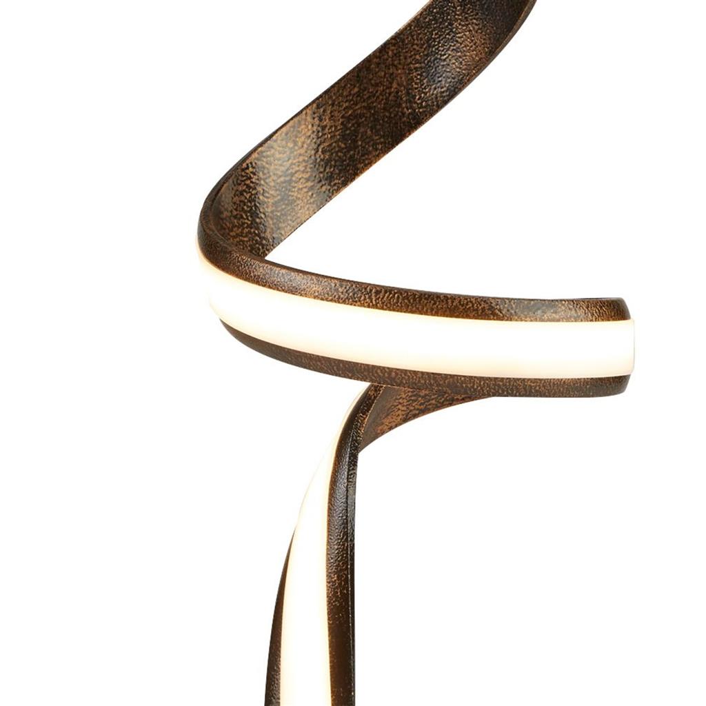 Ribbon LED Twist Table Lamp - Rustic Black/Gold Metal & Opal