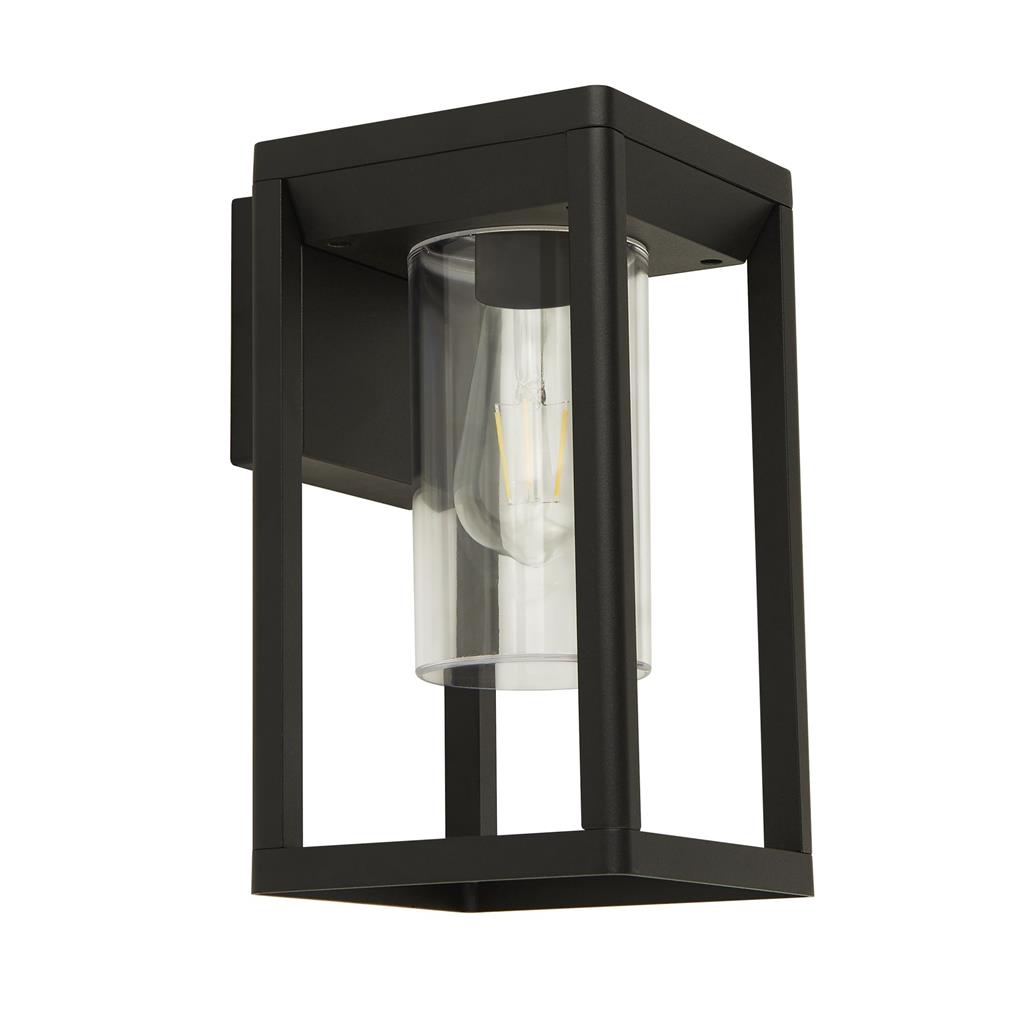 Atlanta Outdoor Wall Light - Black Metal With Clear Diffuser