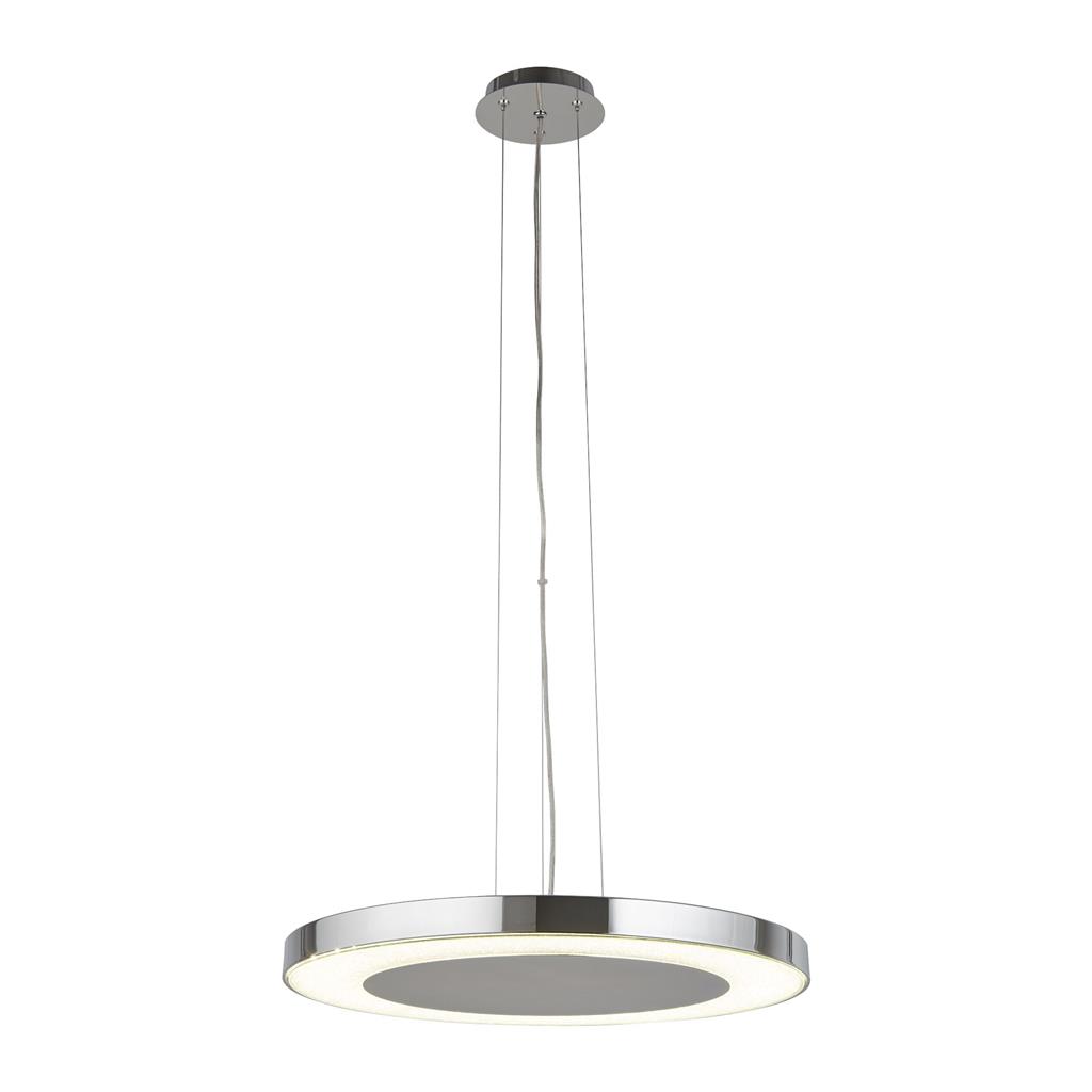 Lexi Pendant - Chrome Metal & Crushed Ice Effect Glass