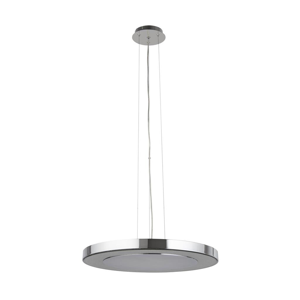 Lexi Pendant - Chrome Metal & Crushed Ice Effect Glass
