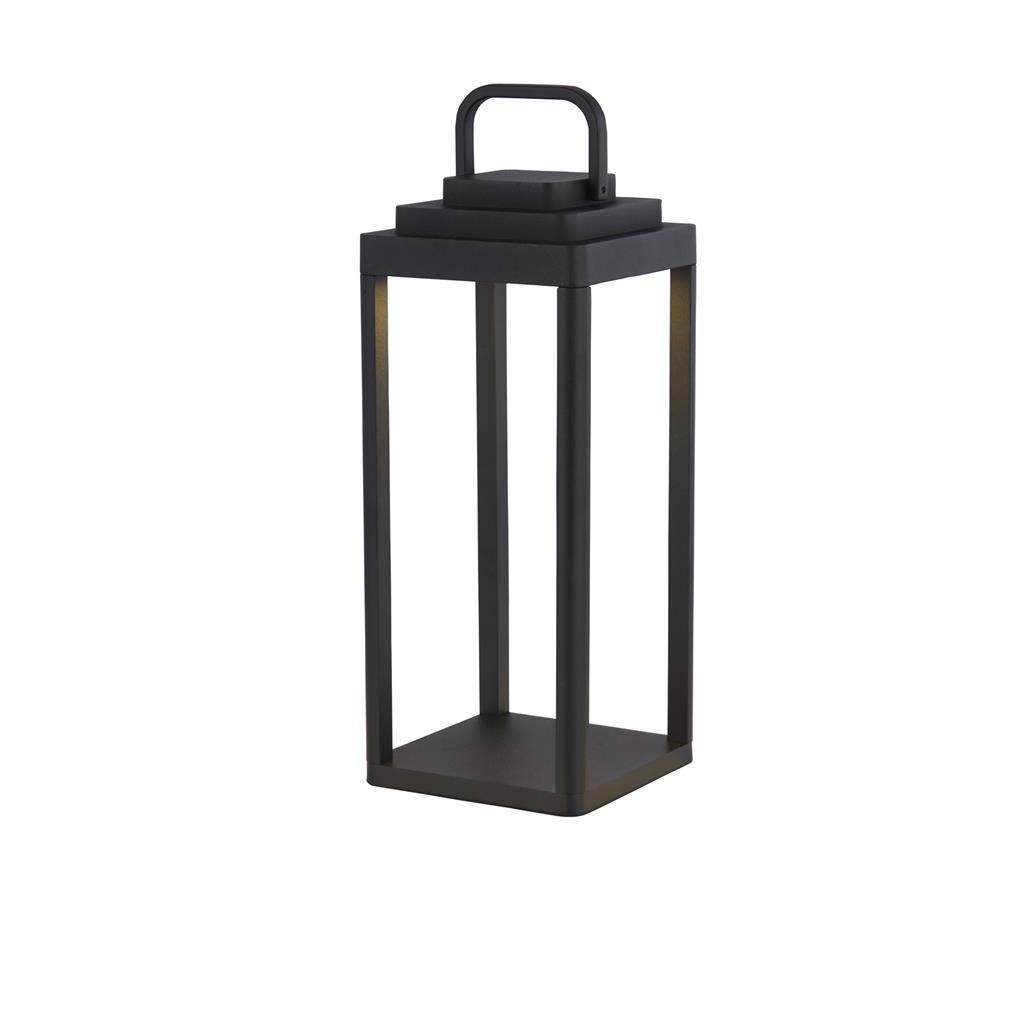 Portobello Portable Table Lamp - Black Metal, IP54