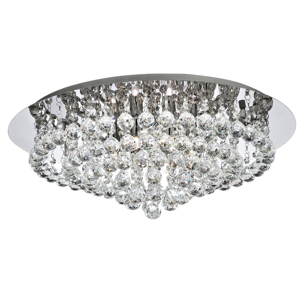 Hanna 8Lt Flush Ceiling Light - Chrome & Clear Crystal