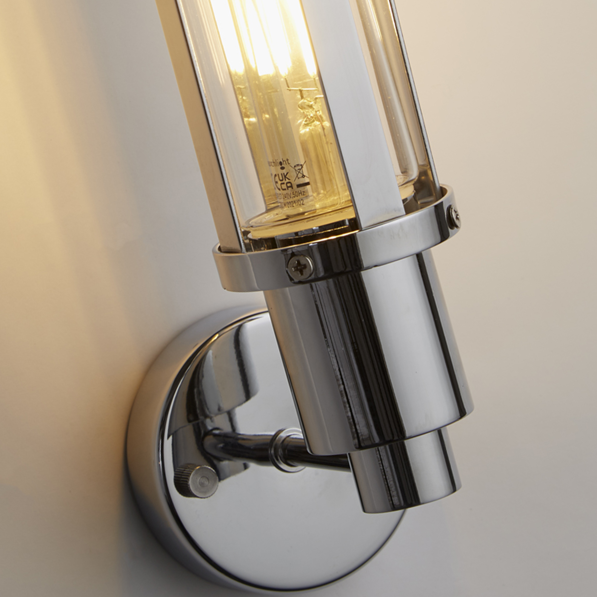 Lux & Belle Bathroom Wall Light - Polished Chrome & Glass