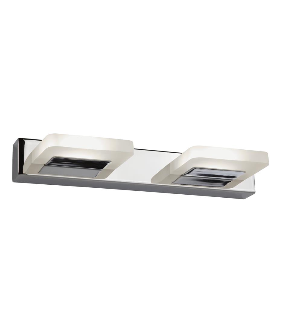 2Lt LED Wall Light - Chrome & Frosted Glass