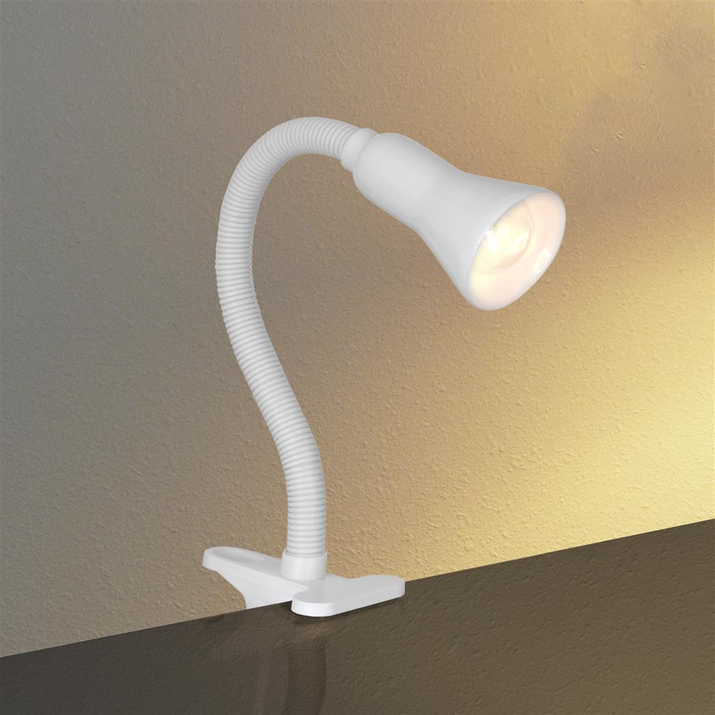 Desk Partners Flex Clip Task Lamp - White Metal