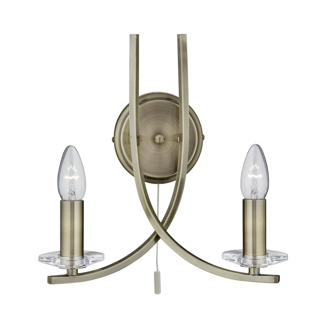 Ascona 2Lt Wall Light
Antique Brass with Clear Glass Sconces