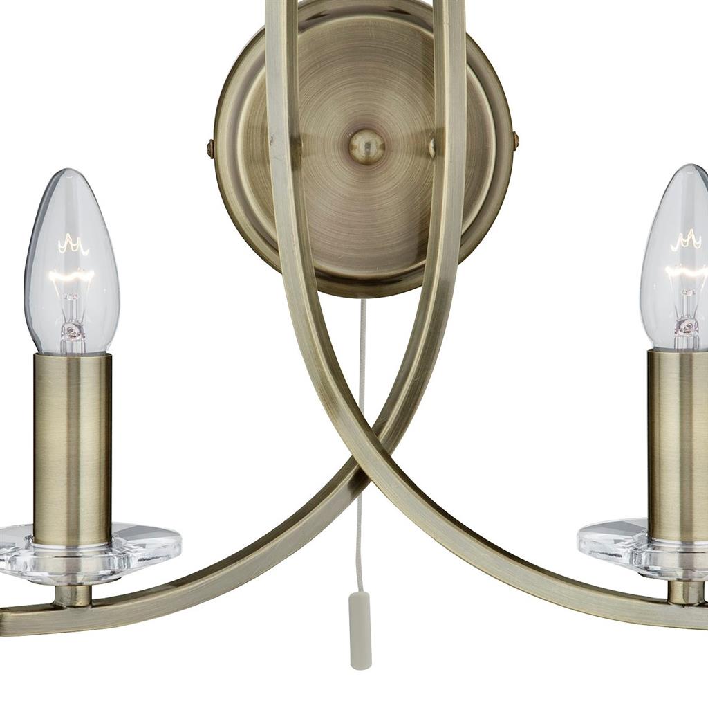 Ascona 2Lt Wall Light
Antique Brass with Clear Glass Sconces