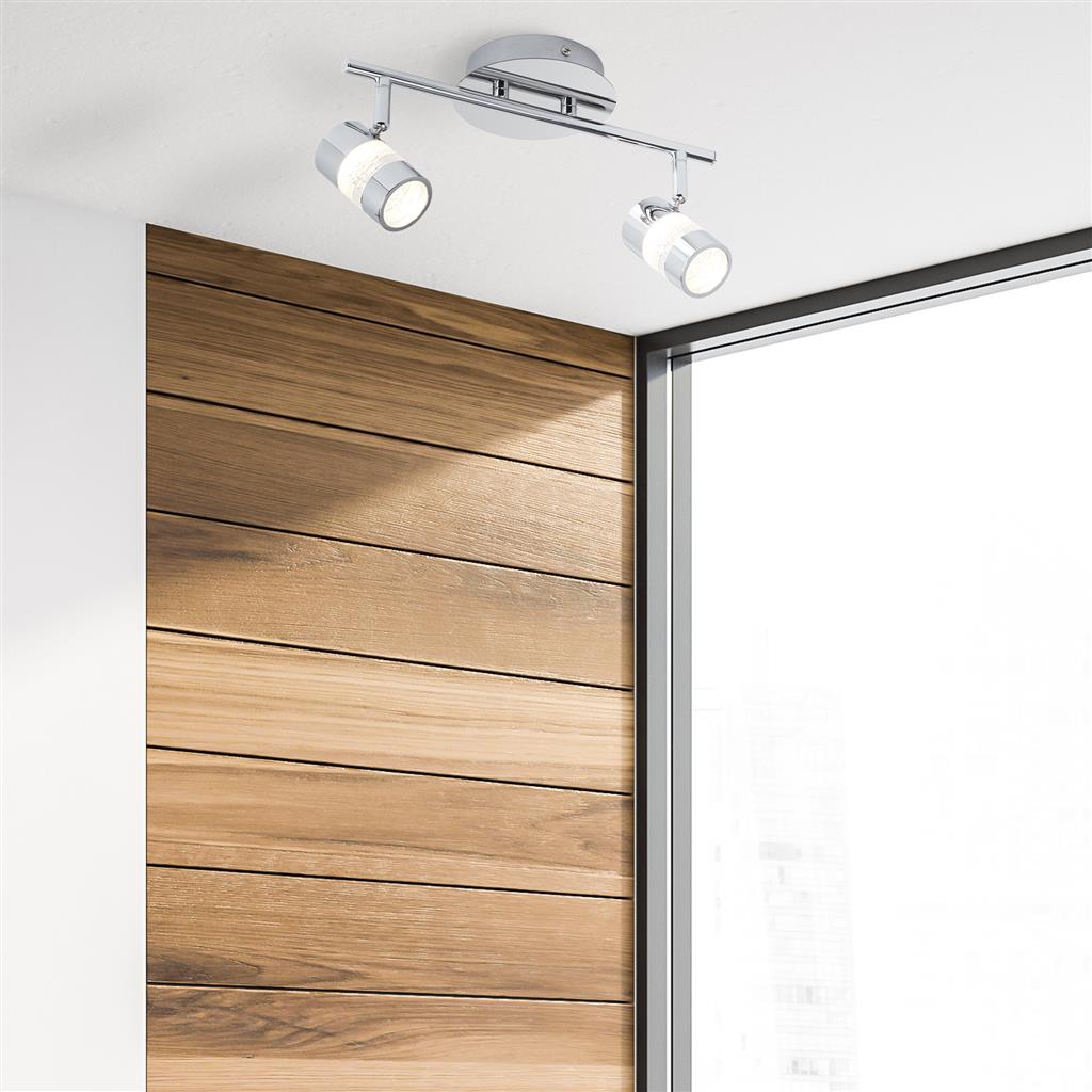 Bubbles 2Lt LED Bathroom Spotlight - Chrome & Acrylic, IP44