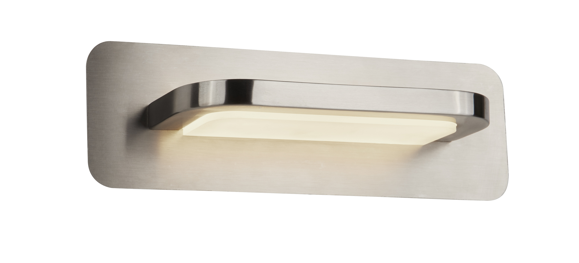 LED Wall Light - Satin Silver/Frosted Glass