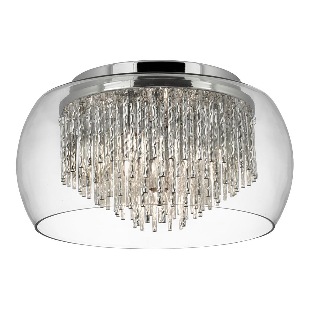 Curva 4Lt Flush Ceiling Light - Aluminium Tubes & Glass