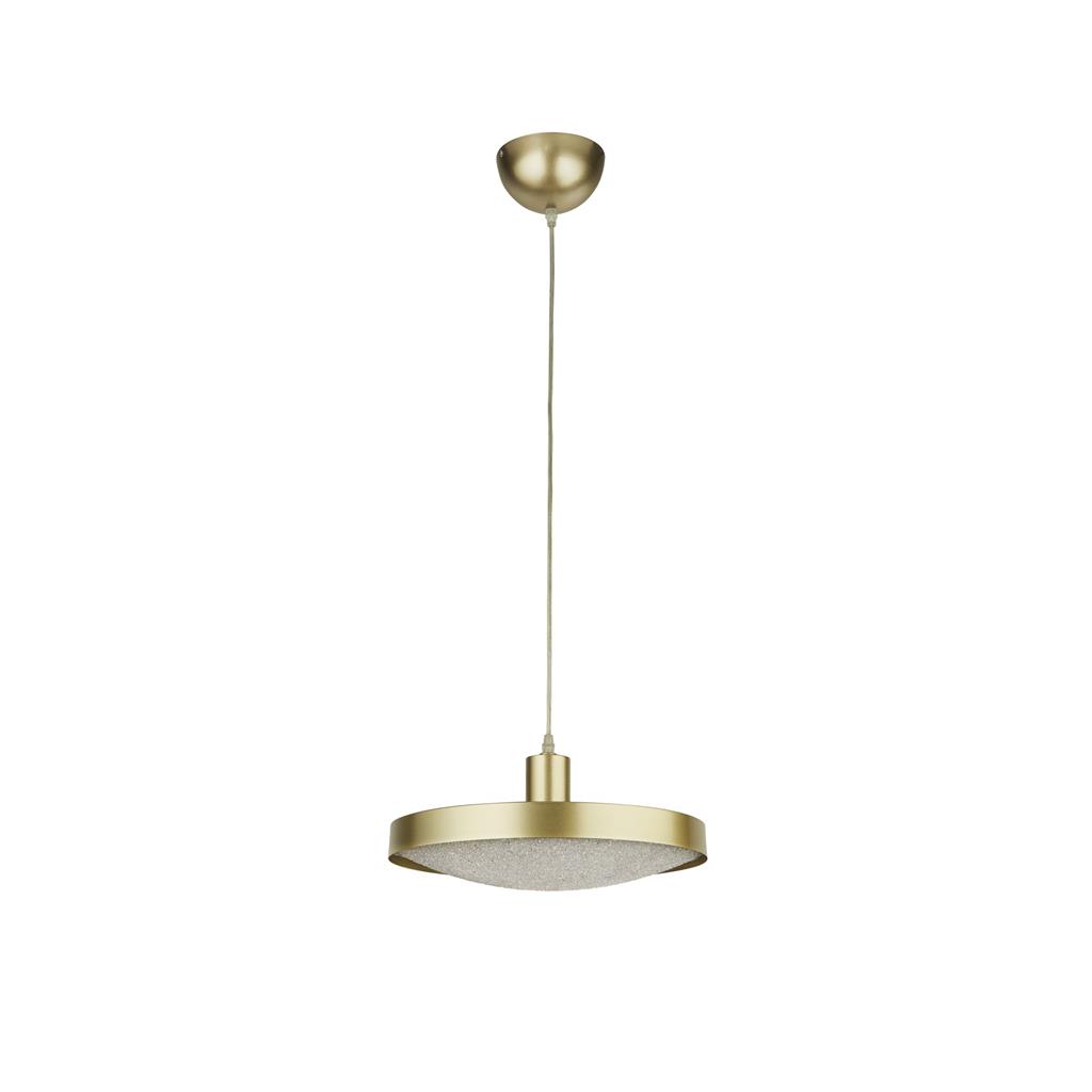 Saucer LED Ceiling Pendant - Gold & Crystal Sand Diffuser
