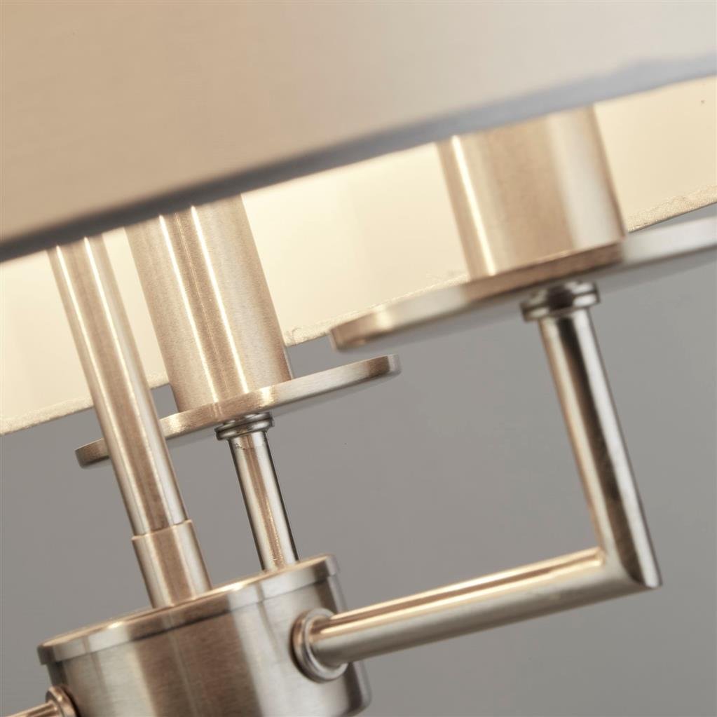 Knightsbridge 3Lt Table Lamp - 
Satin Silver,Faux Silk Shade