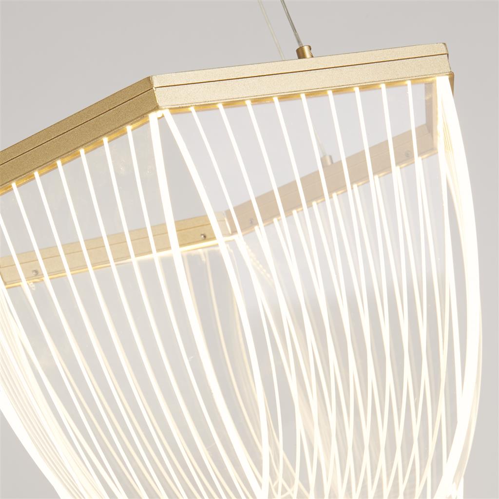 Lux & Belle LED Pendant-Sand Gold Metal & Clear Acrylic