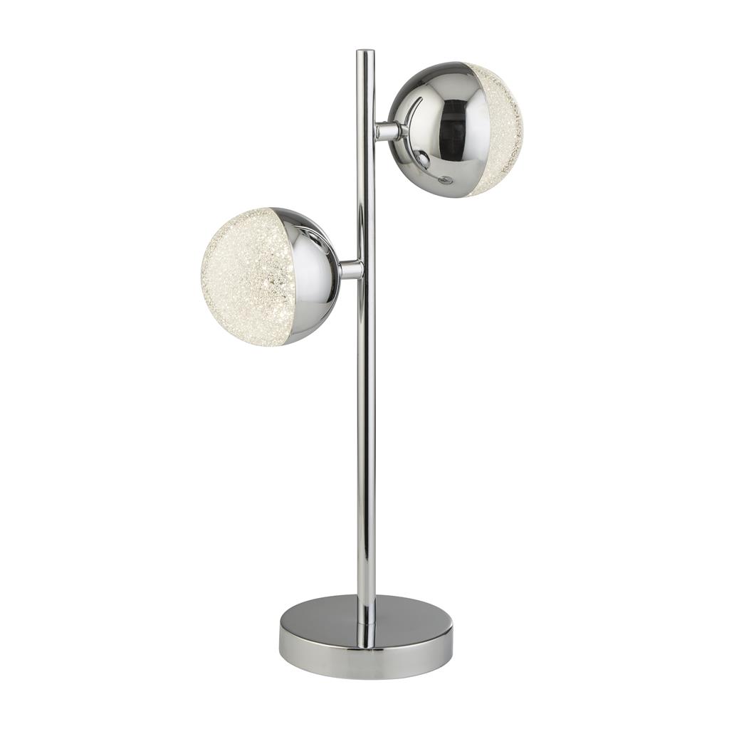 Marbles Table Lamp - Chrome Metal & Crystal Sand