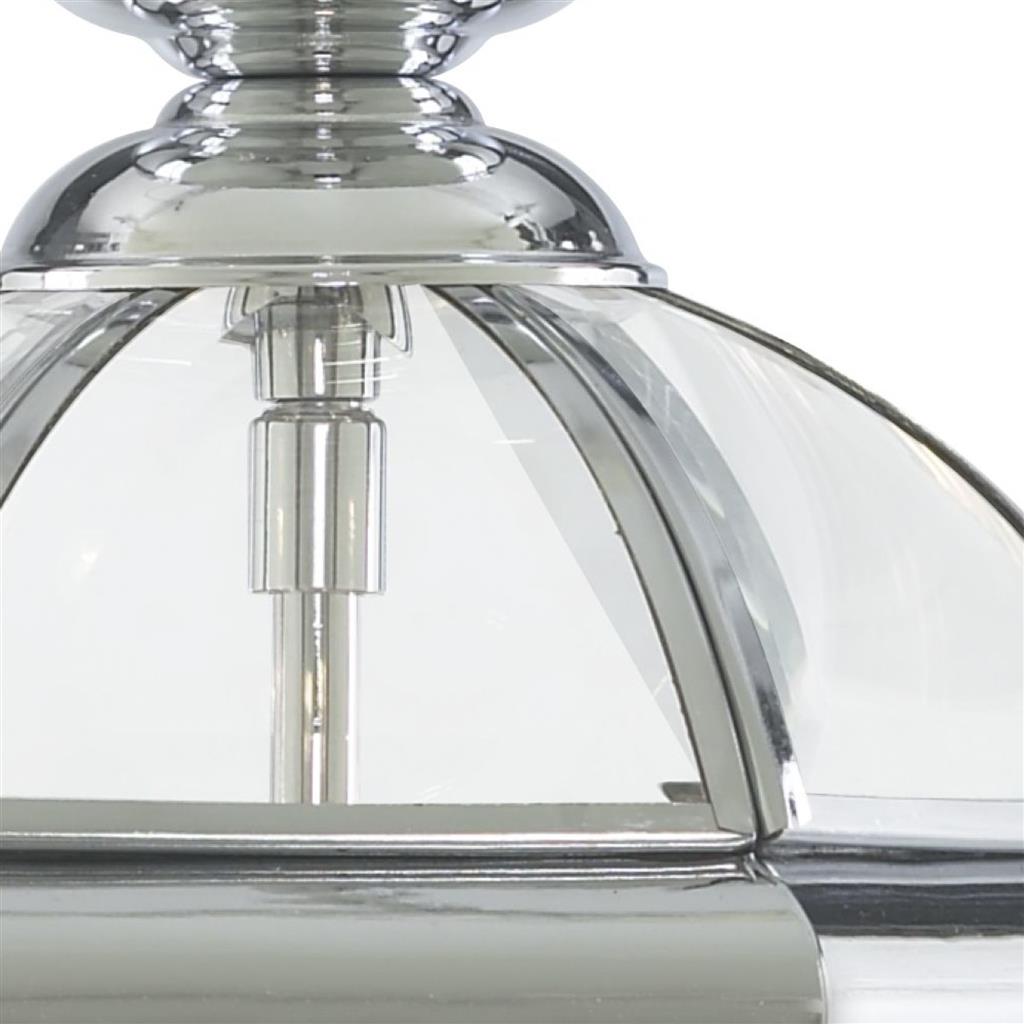 Bevelled Lantern 3Lt Pendant - Chrome Metal & Clear Glass